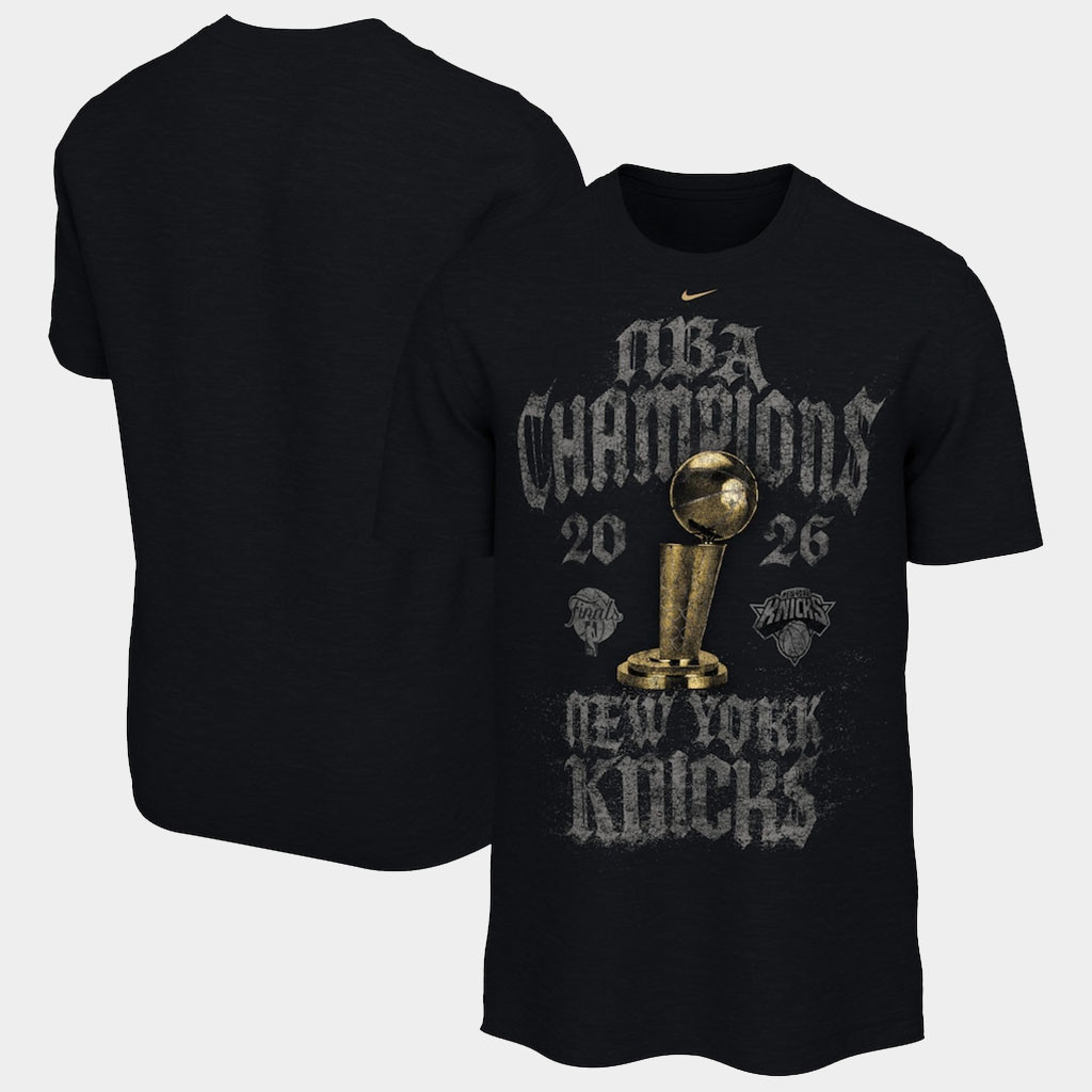 New York Knicks Champions Merch New York Knicks 2026 Finals Champions Locker Room T-Shirt Black