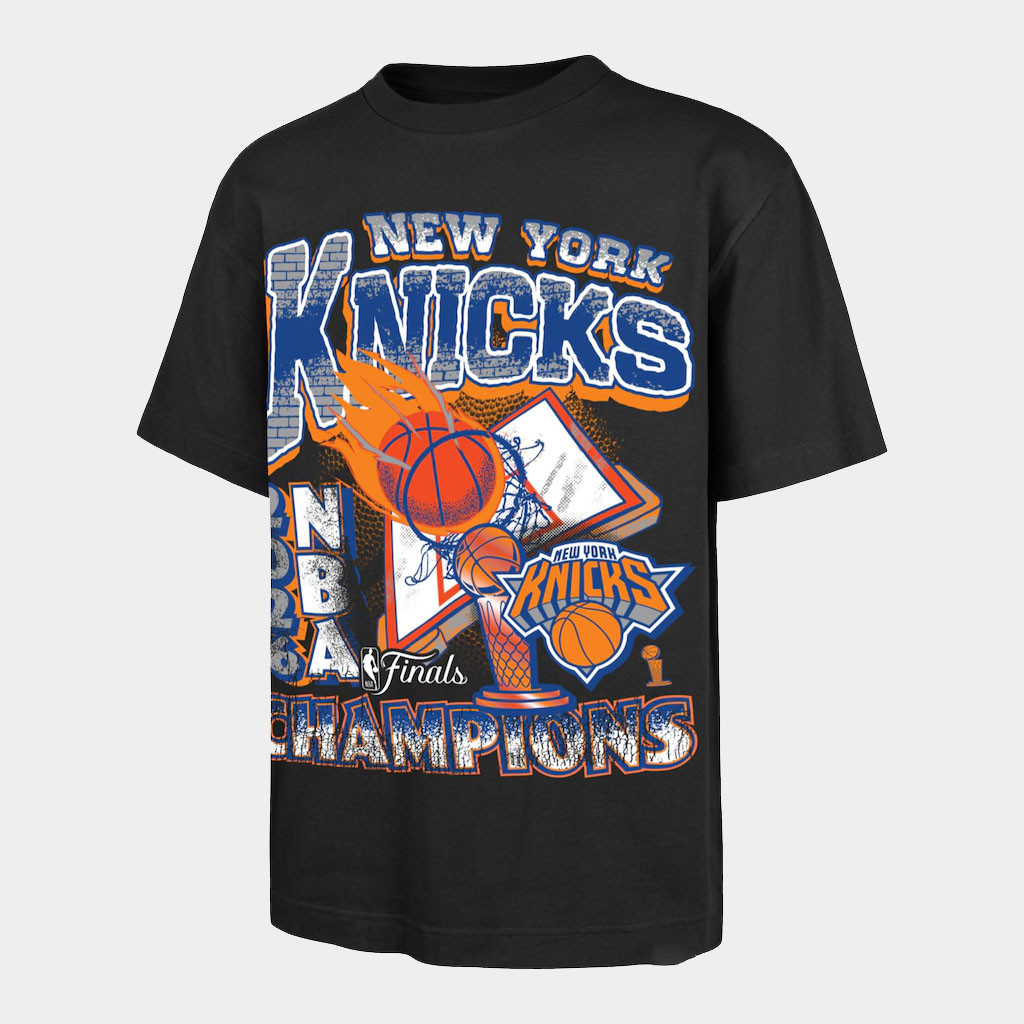 New York Knicks Championship Shirt Men's Knicks '47 Black 2026 Finals Champions T-Shirt Fan Gear