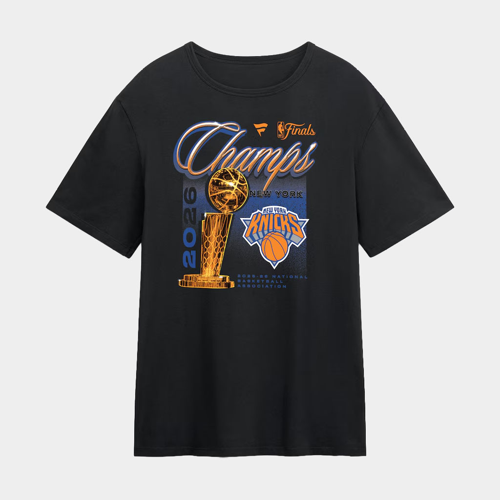 New York Knicks Championship Shirt NY Knicks Black 2026 Finals Champions Trophy T-Shirt Fan Gifts