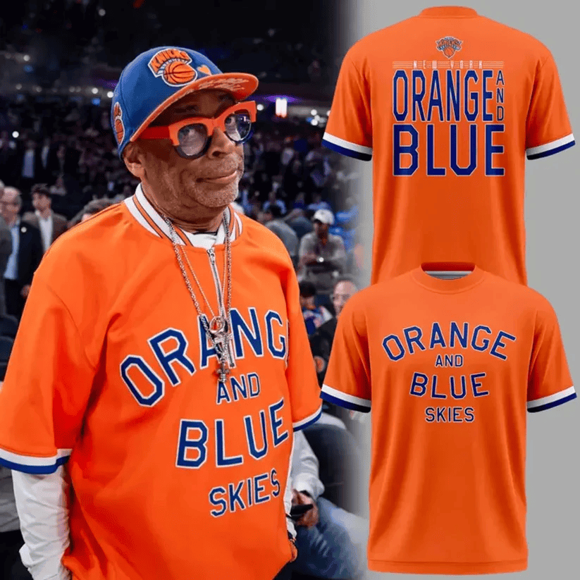 New York Knicks Orange And Blue Skies 2026 Legend Night T-Shirt NY Knicks Finals Merch