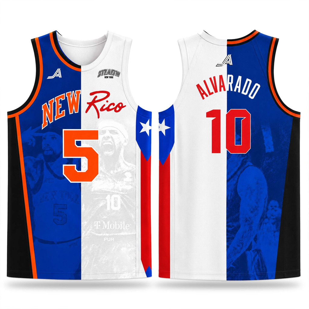 New York Knicks Puerto Rico Jose Alvarado Stealth Basketball Jersey Fan Merch Gifts For Men