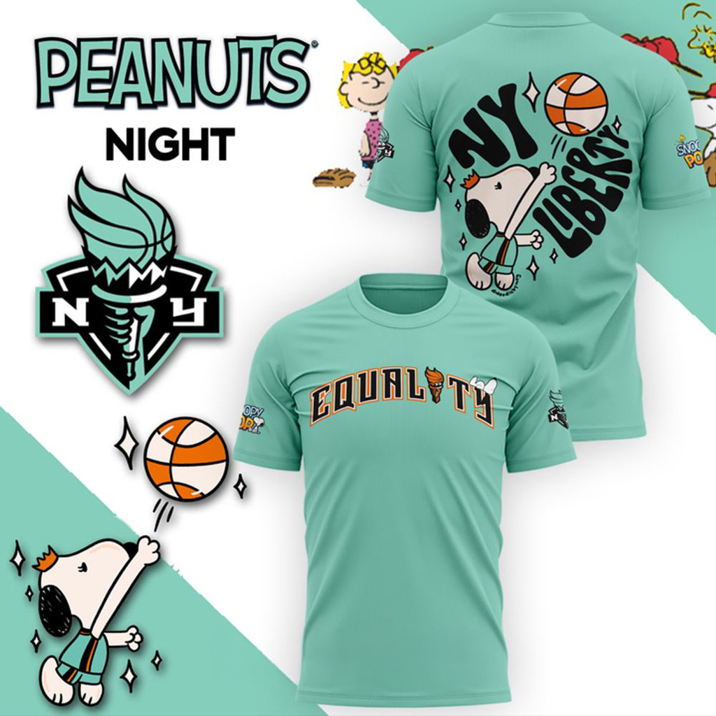 New York Liberty X Peanuts Night 2026 T-Shirt NY Liberty Merch Cute Gifts For Basketball Fans