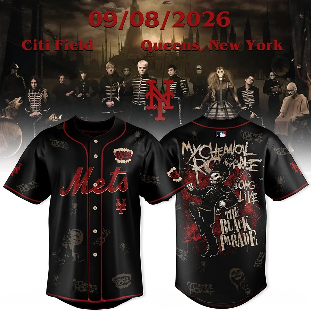 New York Mets x My Chemical Romance The Black Parade Jersey Mets Merch Dudes Gifts