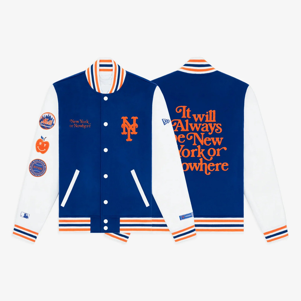 New York Or Nowhere Merch 2026 Mets Motto Varsity Jacket Gifts For Baseball Lovers
