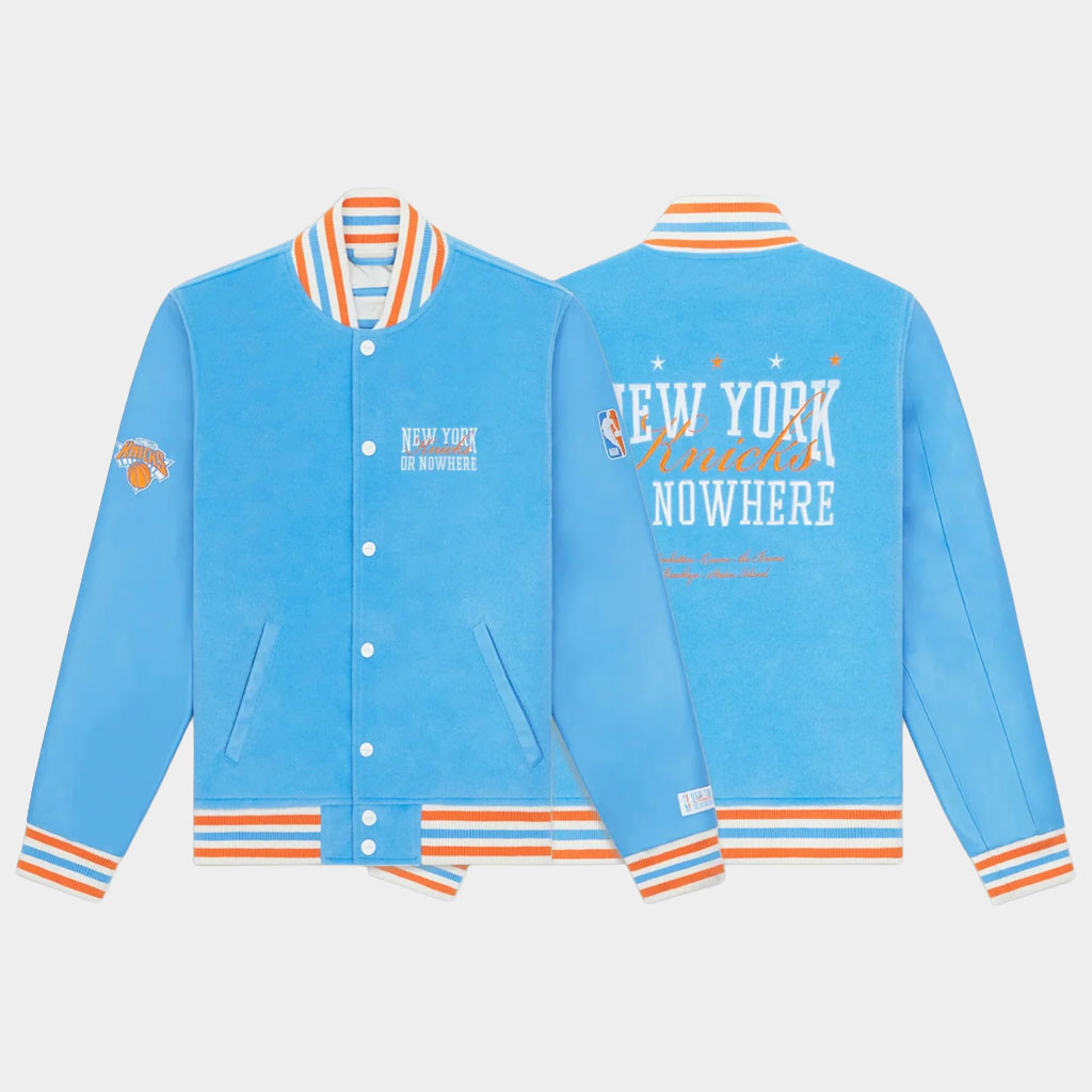 New York Or Nowhere Merch NYON X Knicks Give And Go Varsity Jacket Basketball Lover Gift Ideas