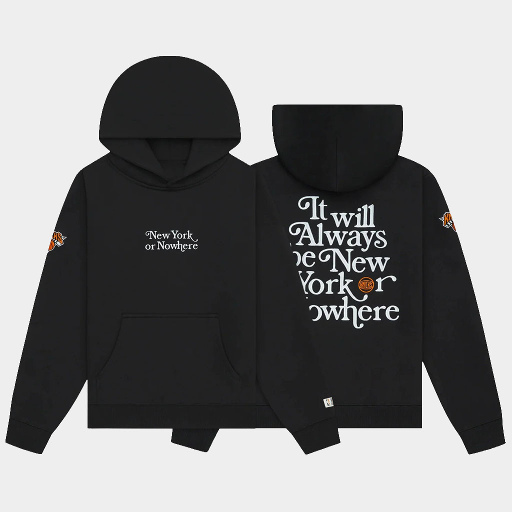New York Or Nowhere Merch NYON X Knicks Motto Hoodie Black Gifts For Basketball Enthusiast