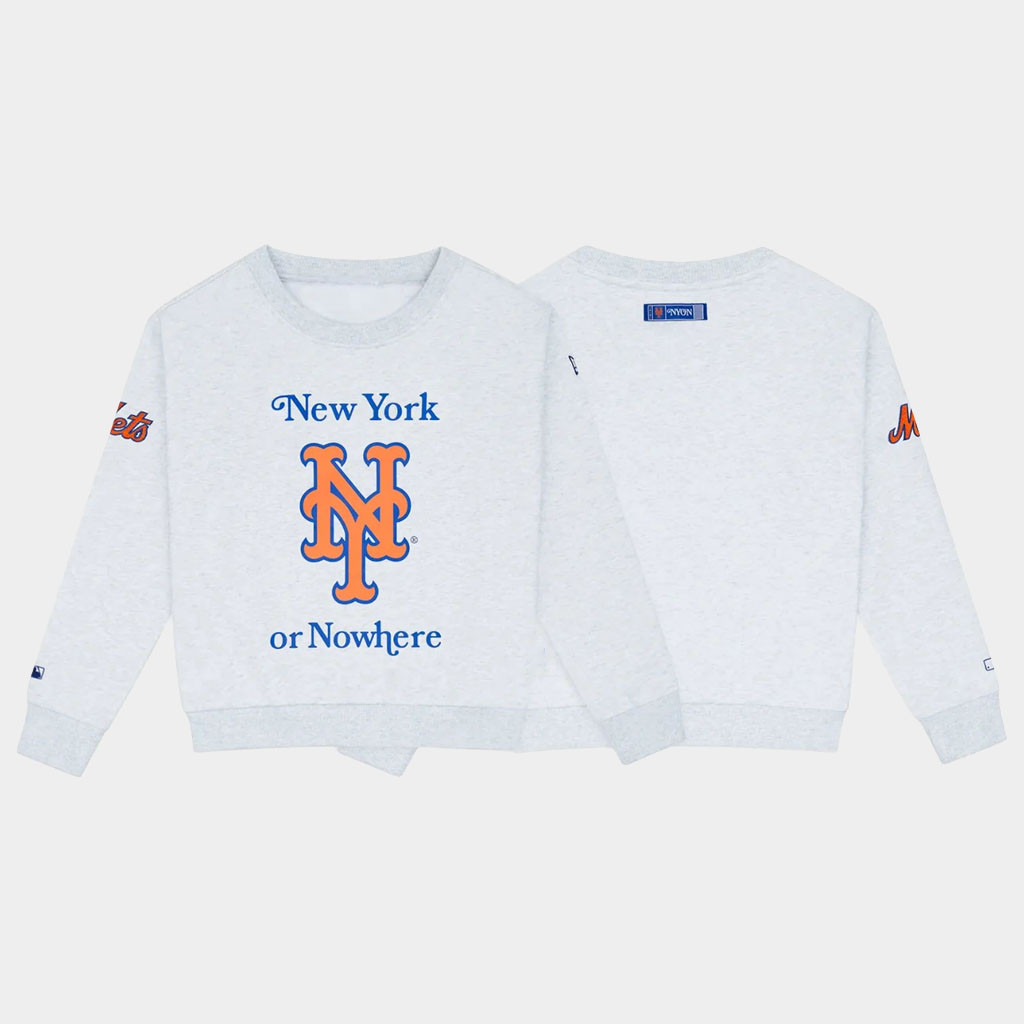 New York Or Nowhere Merch NYON X Mets Crewneck Sweatshirt 2026 Baseball Team Gift Ideas