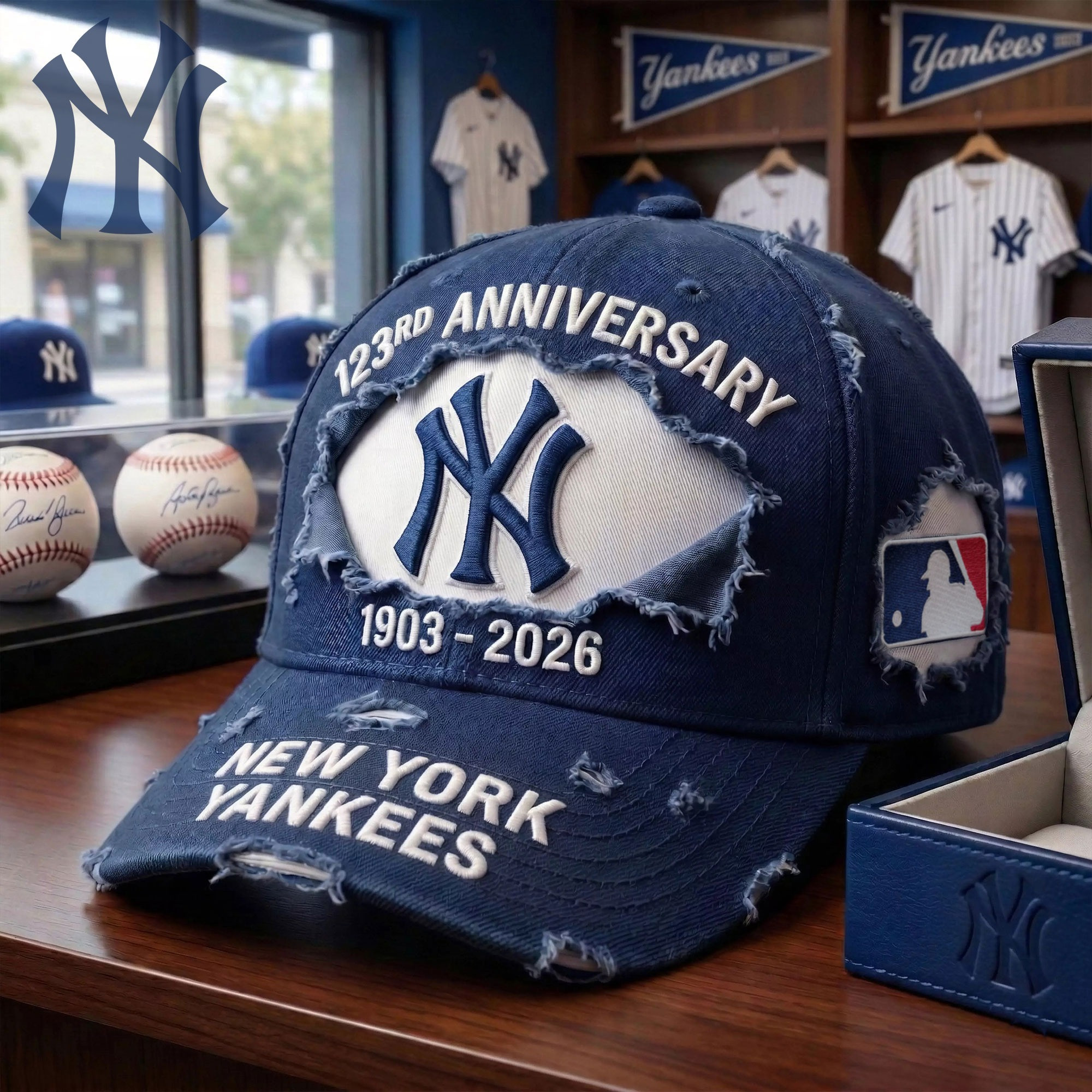 New York Yankees 123rd Anniversary 1903 2026 Hat Yankees Merch Gifts For Baseball Lovers