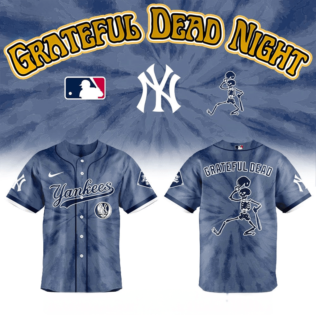 New York Yankees 2026 Grateful Dead Night Jersey Yankees Merch Gifts For Baseball Lovers