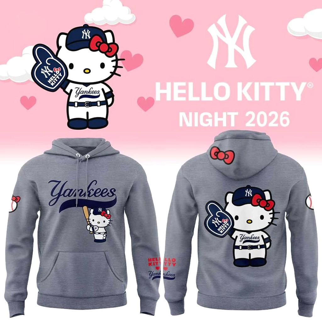New York Yankees X Hello Kitty Night 2026 Hoodie NY Yankees Merch Cute Gifts For Baseball Fans