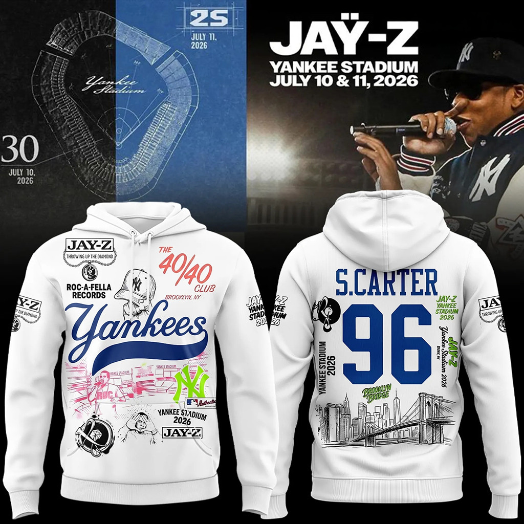 New York Yankees X JAY Z At Yankee Stadium Hoodie 2026 Jay Z 30 Merch Concert Outfits