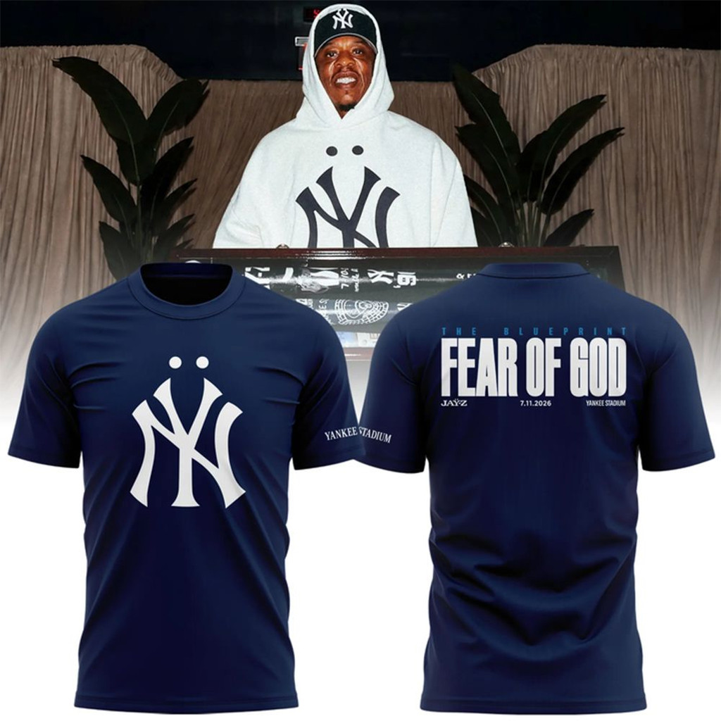 New York Yankees X Jay Z Fear Of God 2026 Special Navy Shirt Jay Z Tour Merch Gift For Fans