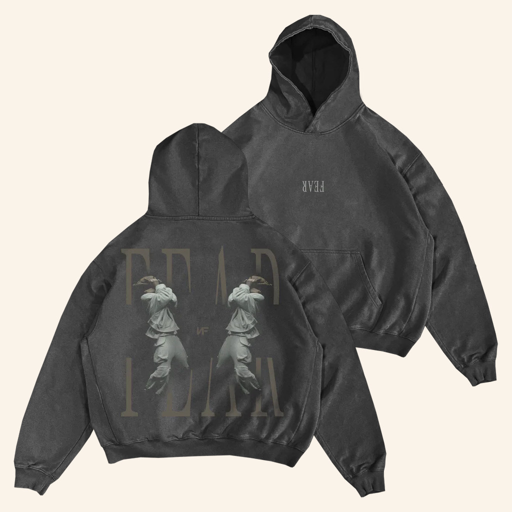 NF Merch Vintage Black FEAR Hoodie Good Gifts For Boyfriend - WearandDecor