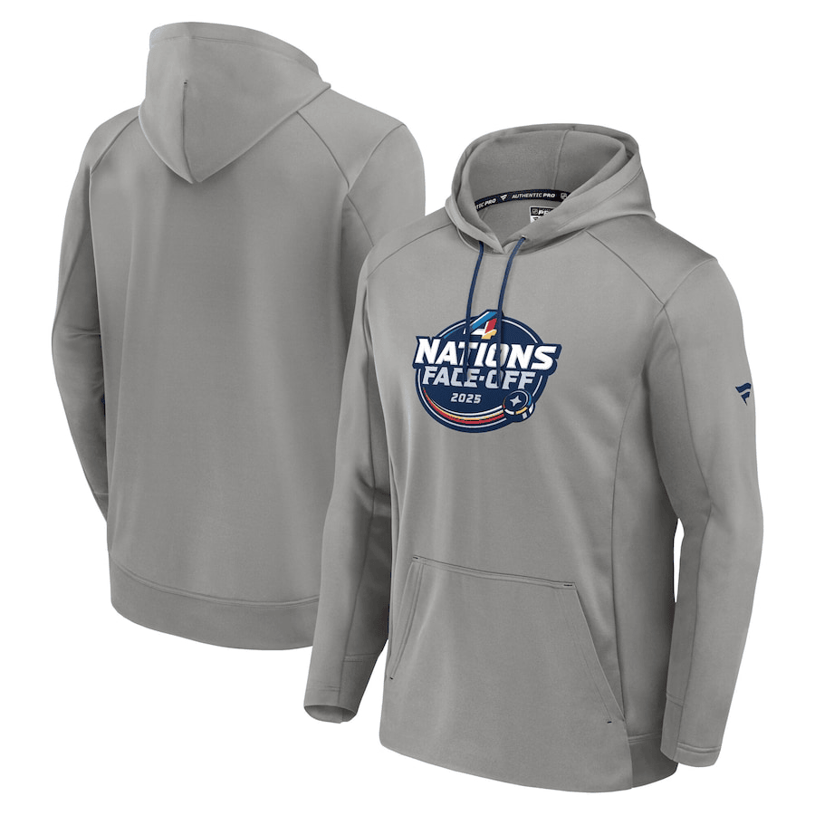 NHL 2025 4 Nations Face-Off Authentic Pro Fleece Pullover Gray Hoodie