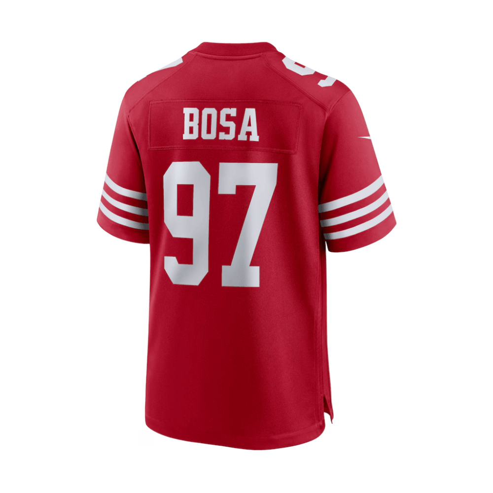 Nick Bosa San Francisco ers 2025 Pro Bowl Patch Game Men Jersey - Scarlet - Image 3