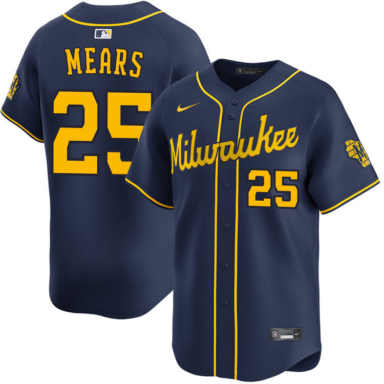 Nick Mears Milwaukee Brewers 2025 Alternate Limited Jersey - Navy