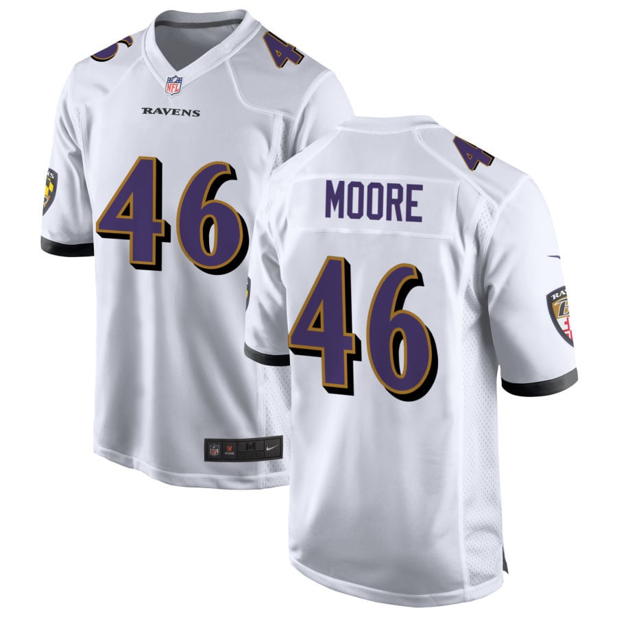 Nick Moore Baltimore Ravens 2025 Game Jersey - White