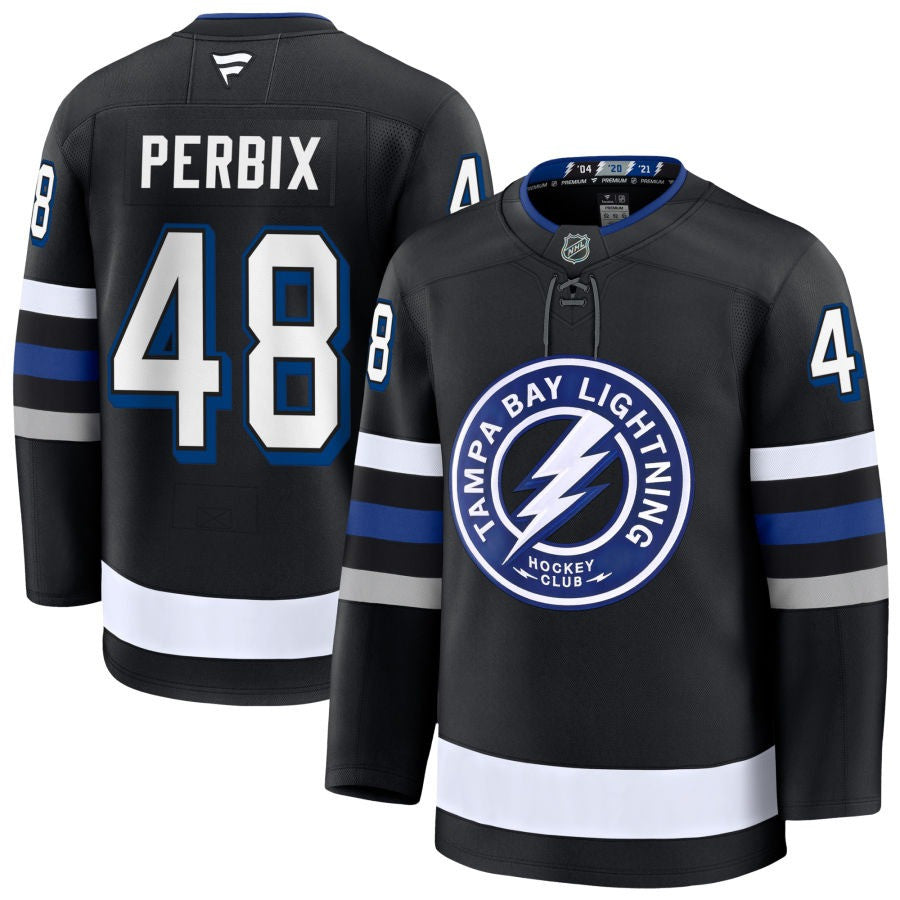 Nick Perbix Tampa Bay Lightning 2025 Alternate Premium Black Jersey 1 Nick Perbix Tampa Bay Lightning 2025 Alternate Premium Black Jersey