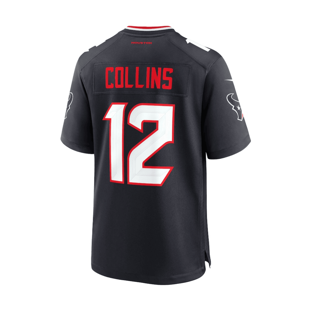 Nico Collins Houston Texans 2025 Pro Bowl Patch Game Men Jersey - Navy - Image 3