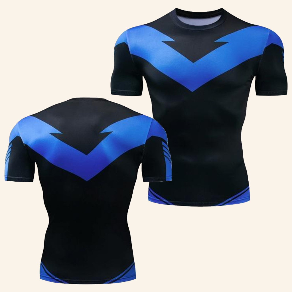 Nightwing Compression Shirt Superhero Rash Guard Unique Gifts For Husband