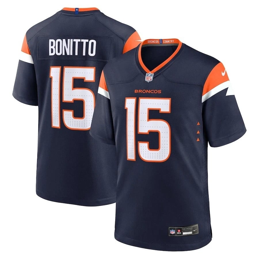 Nik Bonitto Denver Broncos 2025 Alternate Game Jersey - Navy