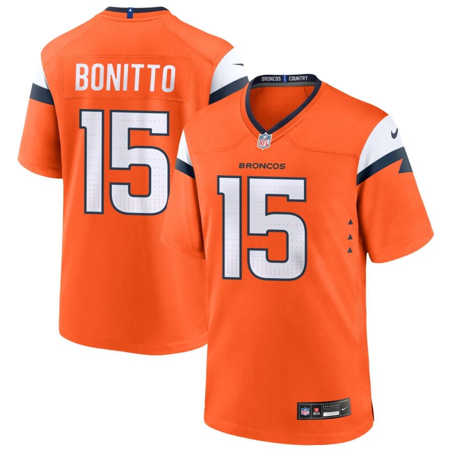 Nik Bonitto Denver Broncos 2025 Game Jersey - Orange
