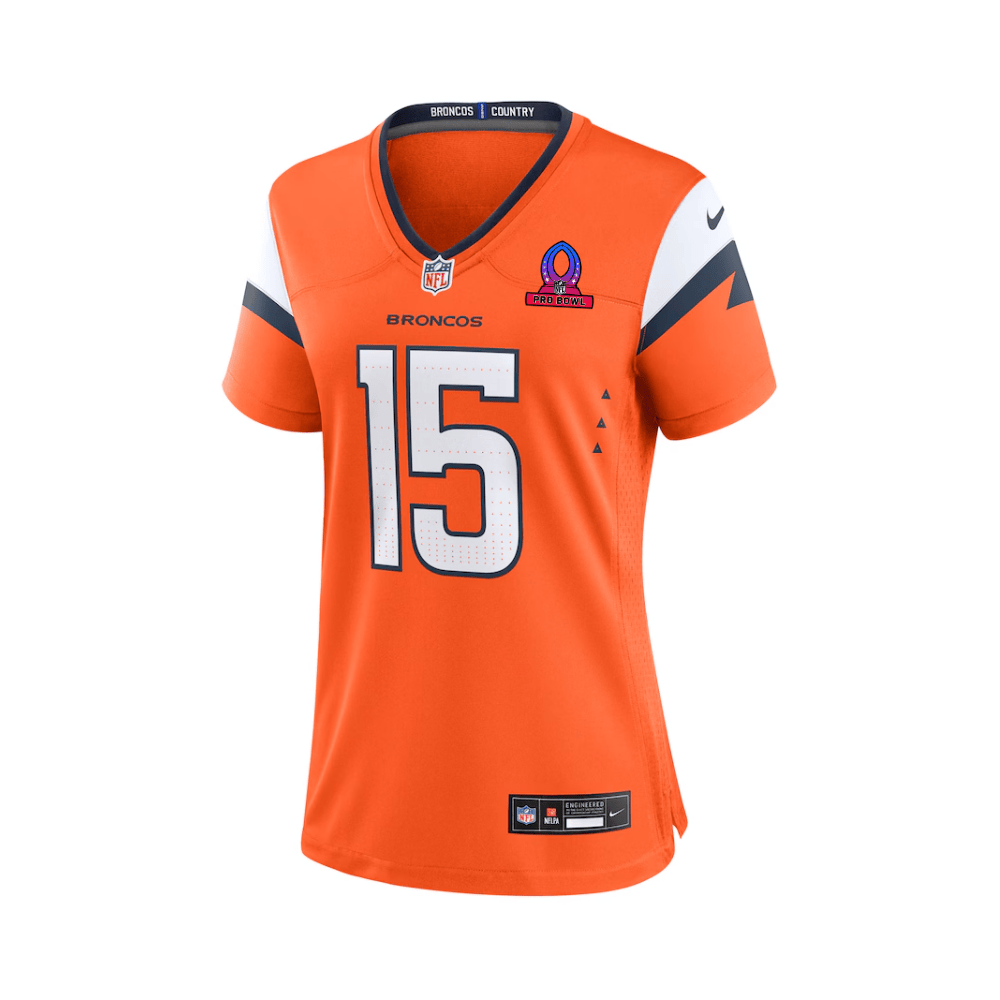 Nik Bonitto Denver Broncos 2025 Pro Bowl Patch Game Jersey - Orange - Image 3