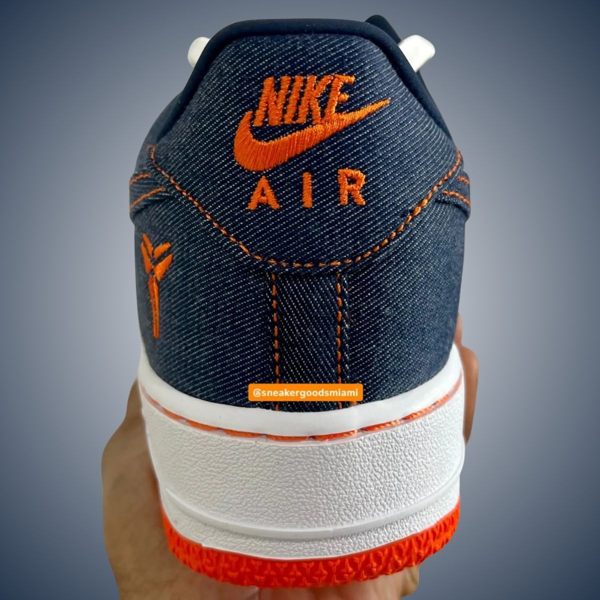 Nike Air Force 1 Low Protro Kobe Bryant Denim Obsidian Safety Orange IM1980-400 - Image 4