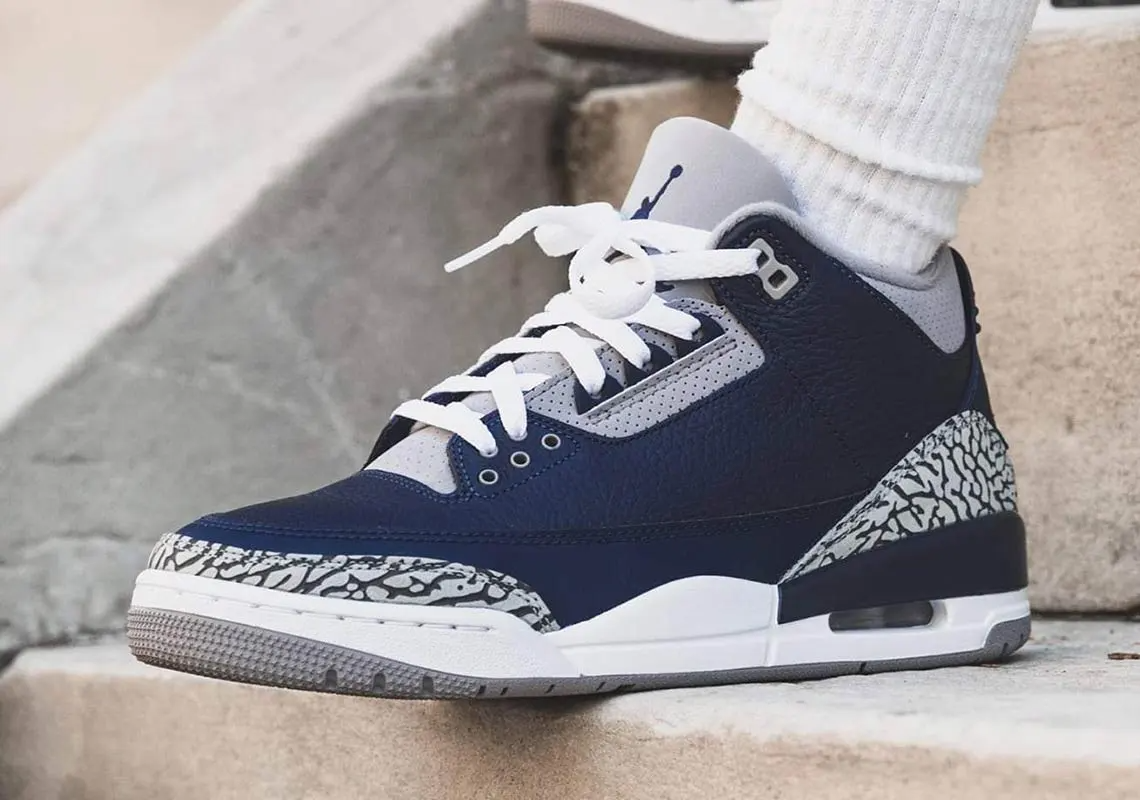 Nike Air Jordan 3 Retro 'Georgetown' Sneaker Style CT8532-401 - Image 3