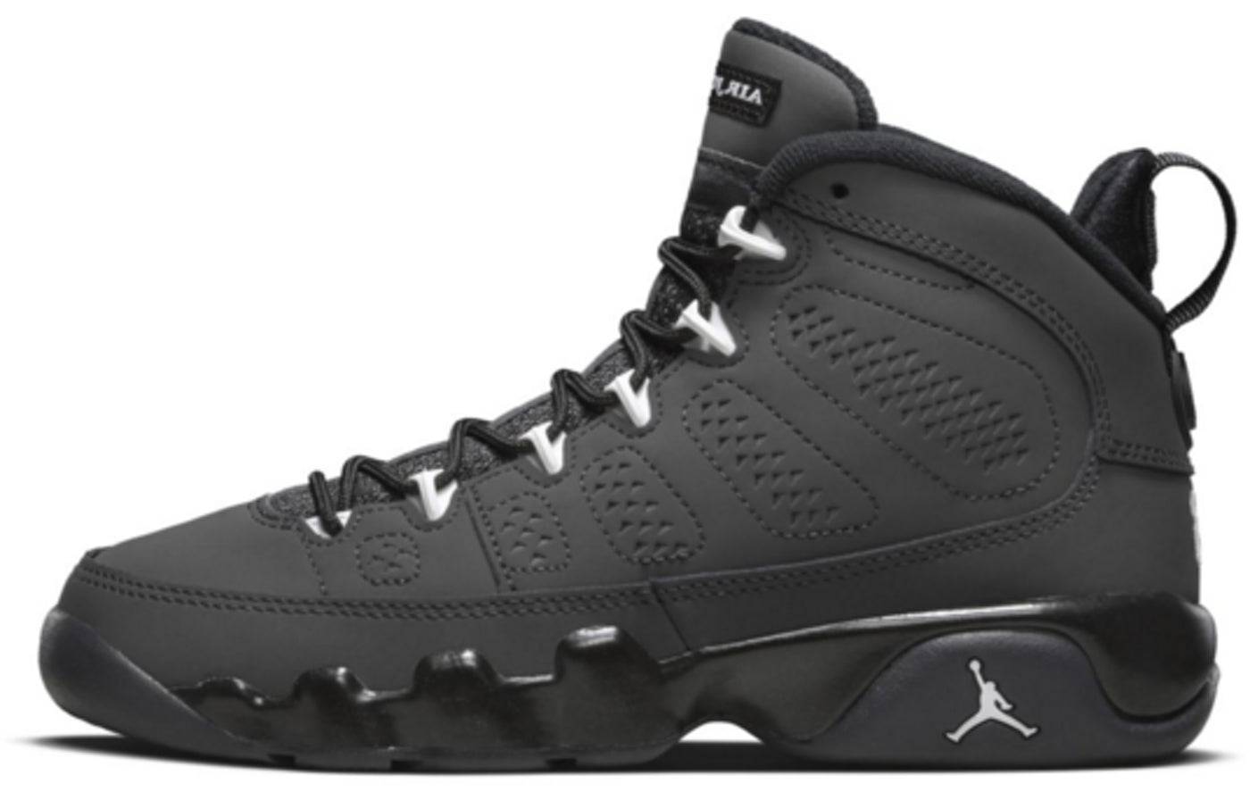 Nike Air Jordan 9 Retro Bg 'Anthracite' Sneaker Style 302359-013 - Image 3