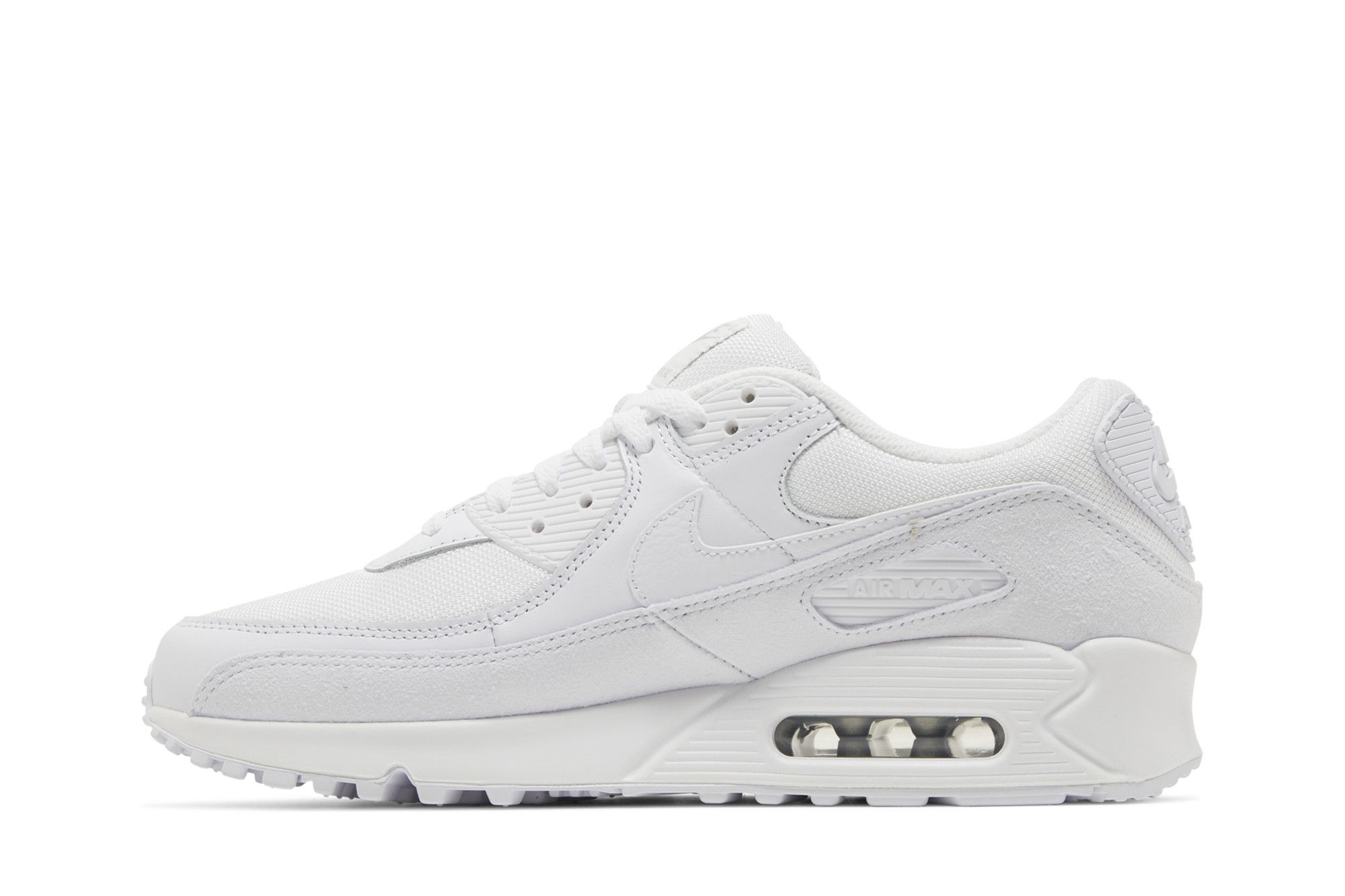 Nike Air Max 90 Premium White Metallic Silver Sneakers – FJ4003-100 - Image 3