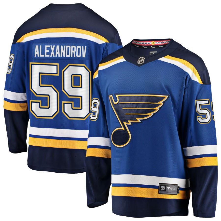 Nikita Alexandrov St. Louis Blues 2025 Home Jersey - Blue 1 Nikita Alexandrov St. Louis Blues 2025 Home Jersey - Blue