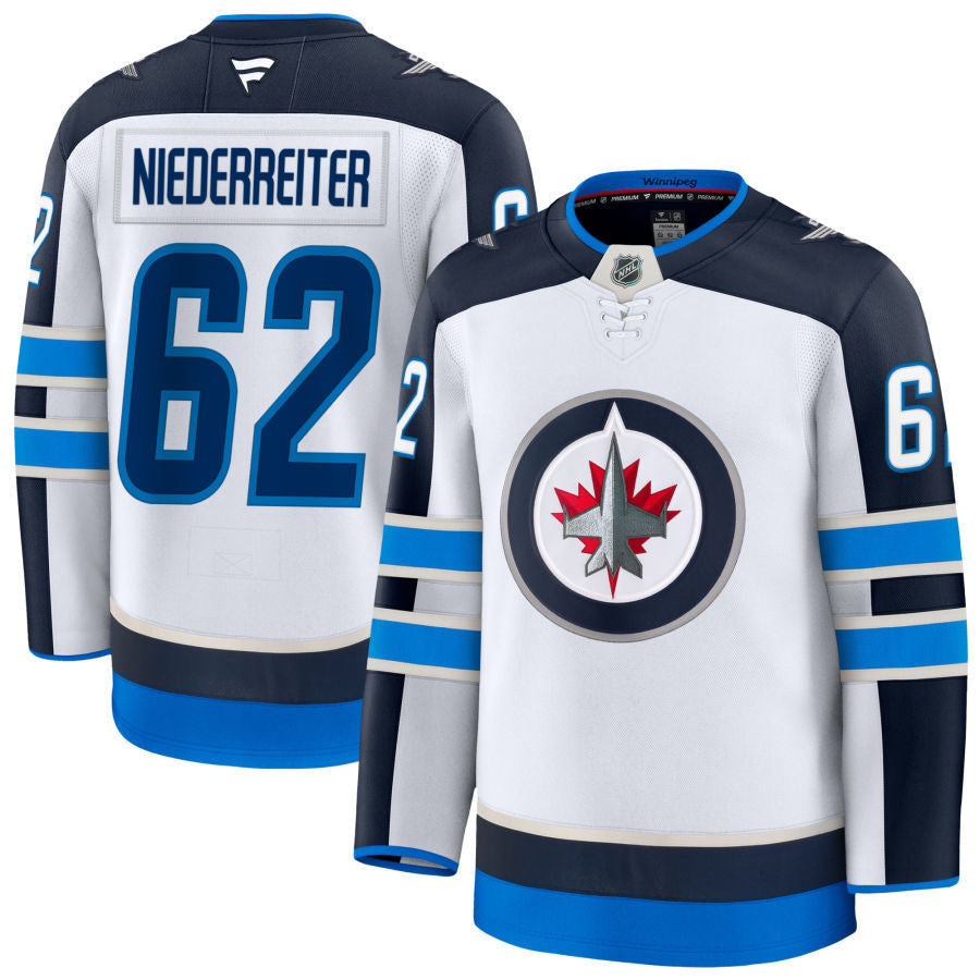 Nino Niederreiter Winnipeg Jets 2025 Away Jersey - White 1 Nino Niederreiter Winnipeg Jets 2025 Away Jersey - White