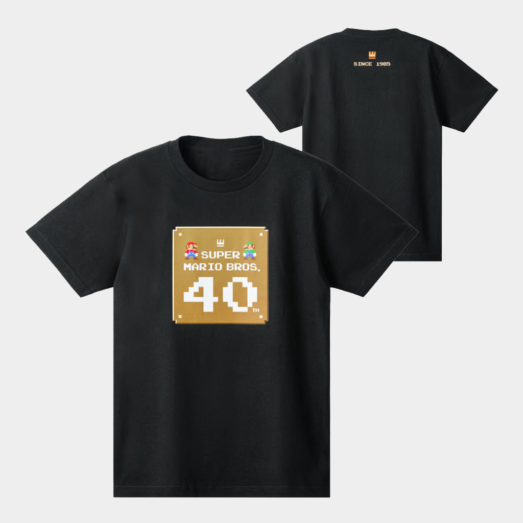 Nintendo Merch 2026 Super Mario Bros 40Th Black T-Shirt Birthday Present For BFF