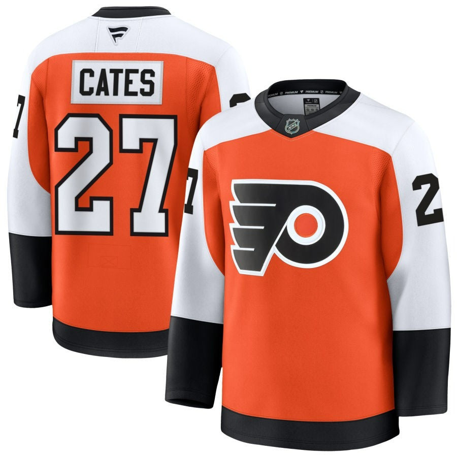 Noah Cates Philadelphia Flyers 2025 Home Premium Orange Jersey 1 Noah Cates Philadelphia Flyers 2025 Home Premium Orange Jersey