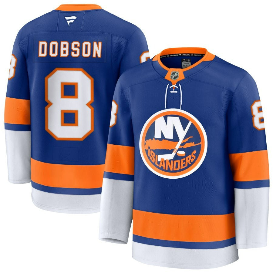 Noah Dobson New York Islanders 2025 Home Premium Royal Jersey 1 Noah Dobson New York Islanders 2025 Home Premium Royal Jersey