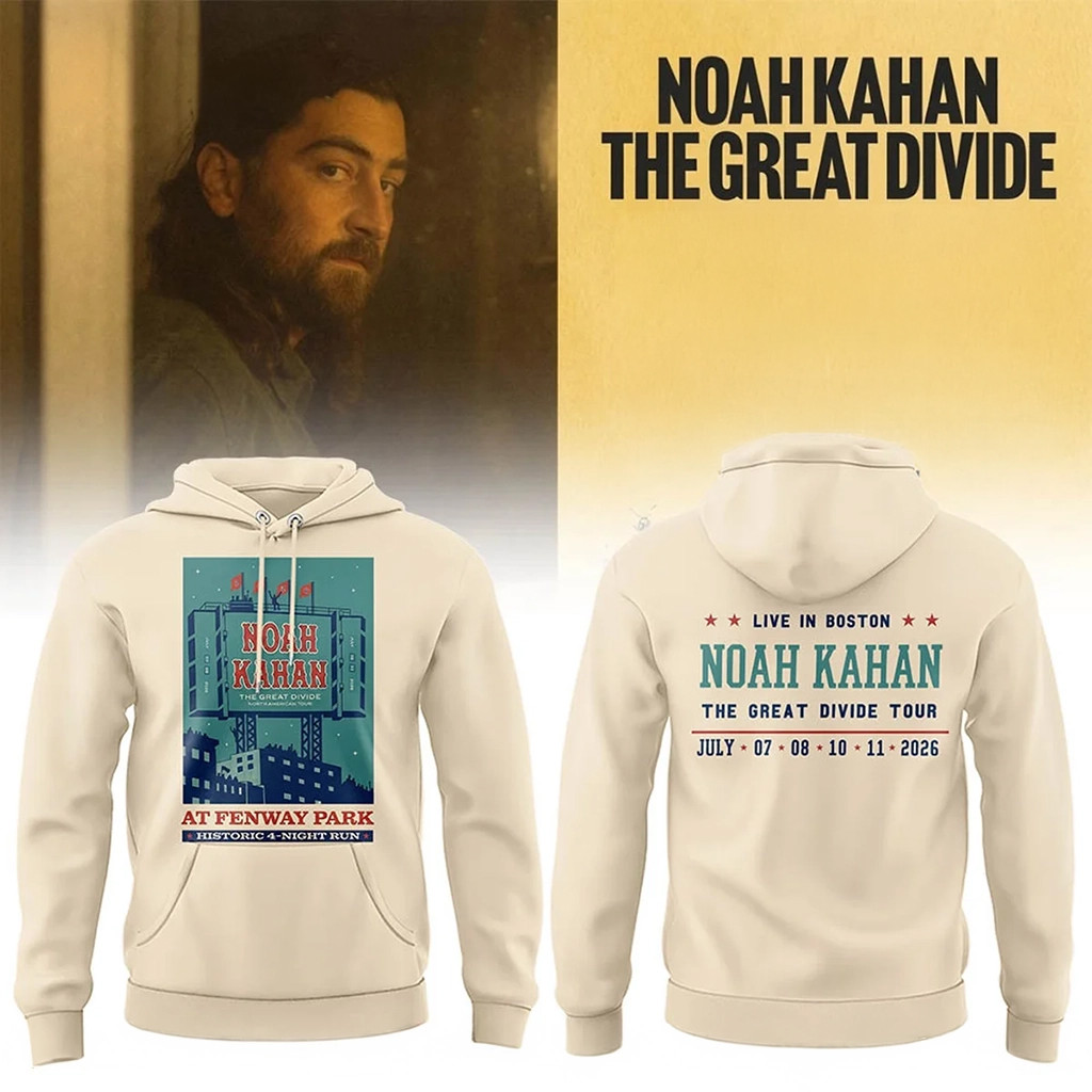 Noah Kahan Boston Merch 2026 The Great Divide Tour At Fenway Park Boston Hoodie Music Fan Gifts