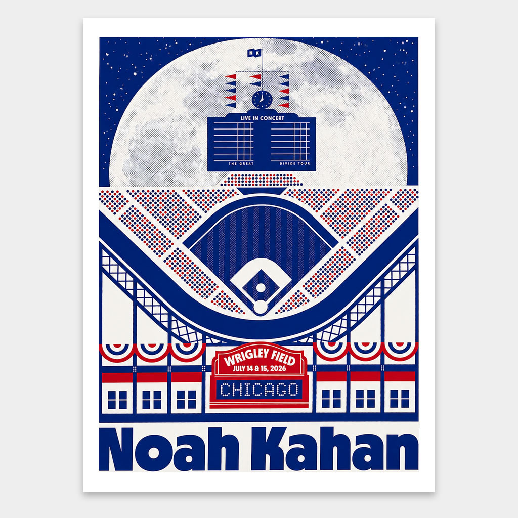 Noah Kahan Chicago Merch 2026 Noah Kahan Chicago 2026 Wrigley Field Poster Wall Art Decor