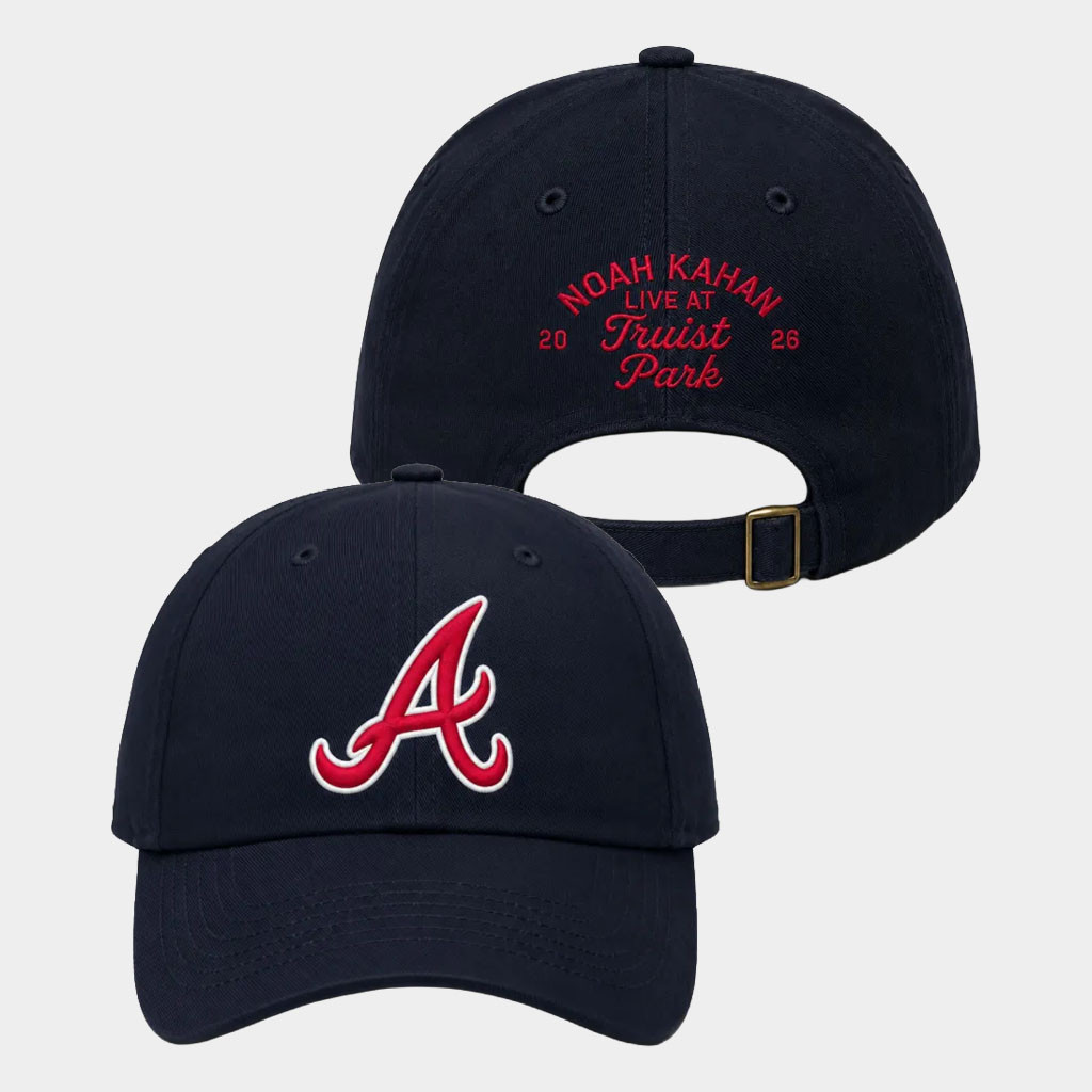 Noah Kahan Merch 2026 NK Atlanta Braves Truist Park Hat Noah Kahan Atlanta Merch Embroidered