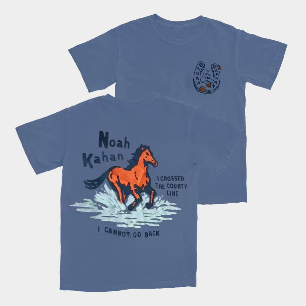 Noah Kahan Merch 2026 Noah Kahan The Great Divide County Line Horse T-Shirt Gift For Dad