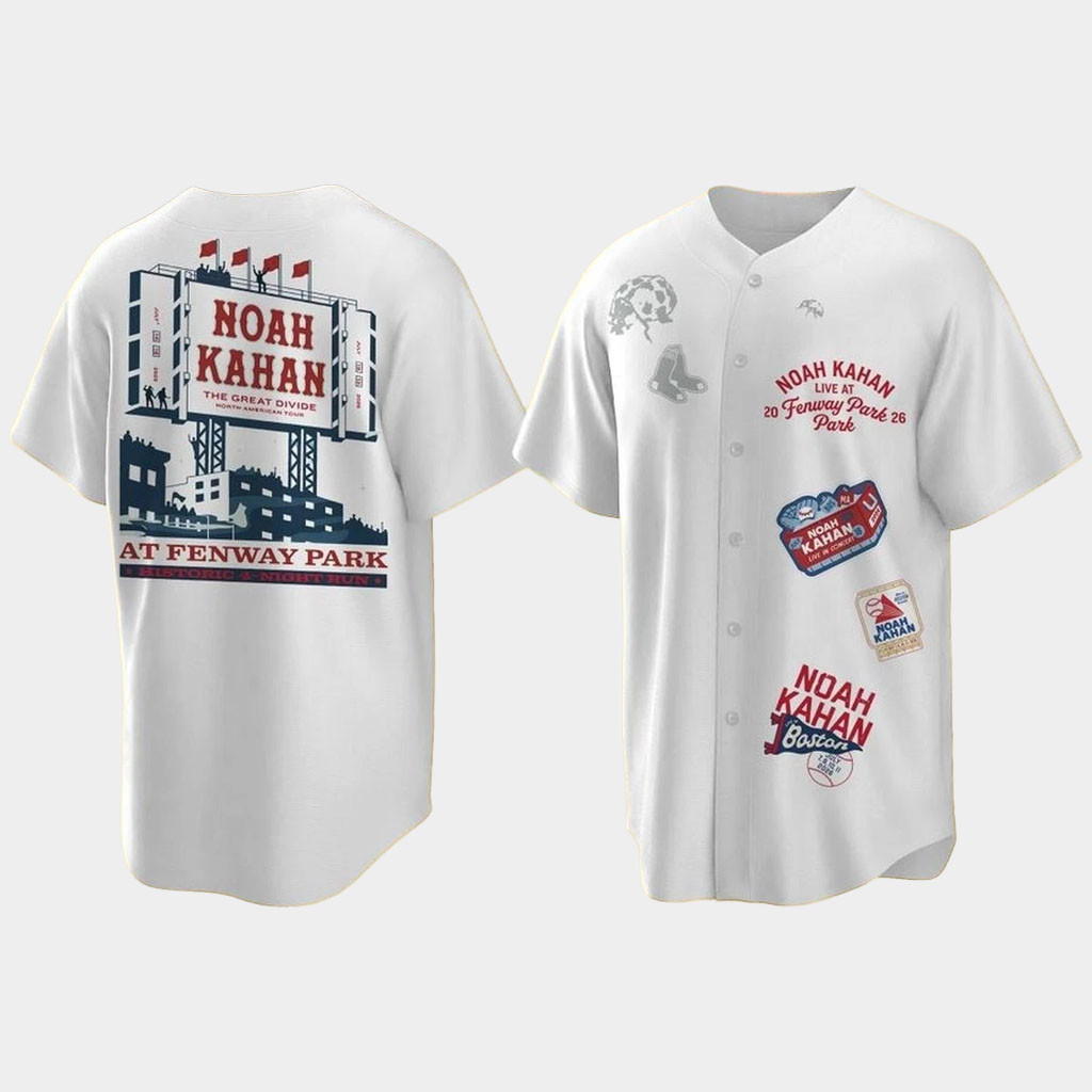 Noah Kahan Merch 2026 Red Sox X Noah Kahan The Great Divide Tour Baseball Jersey Fan Gear