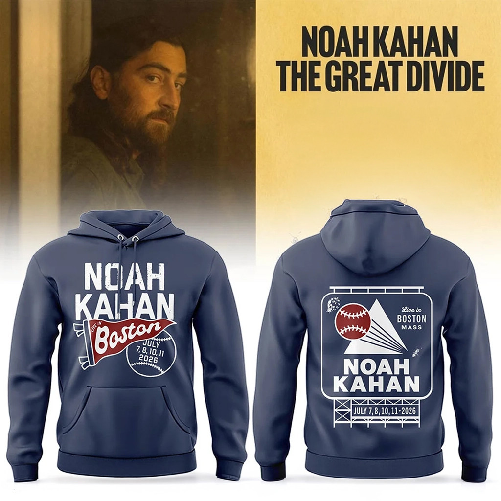 Noah Kahan Merch Tour 2026 The Great Divide Tour At Fenway Park Boston Hoodie Music Lover Gift