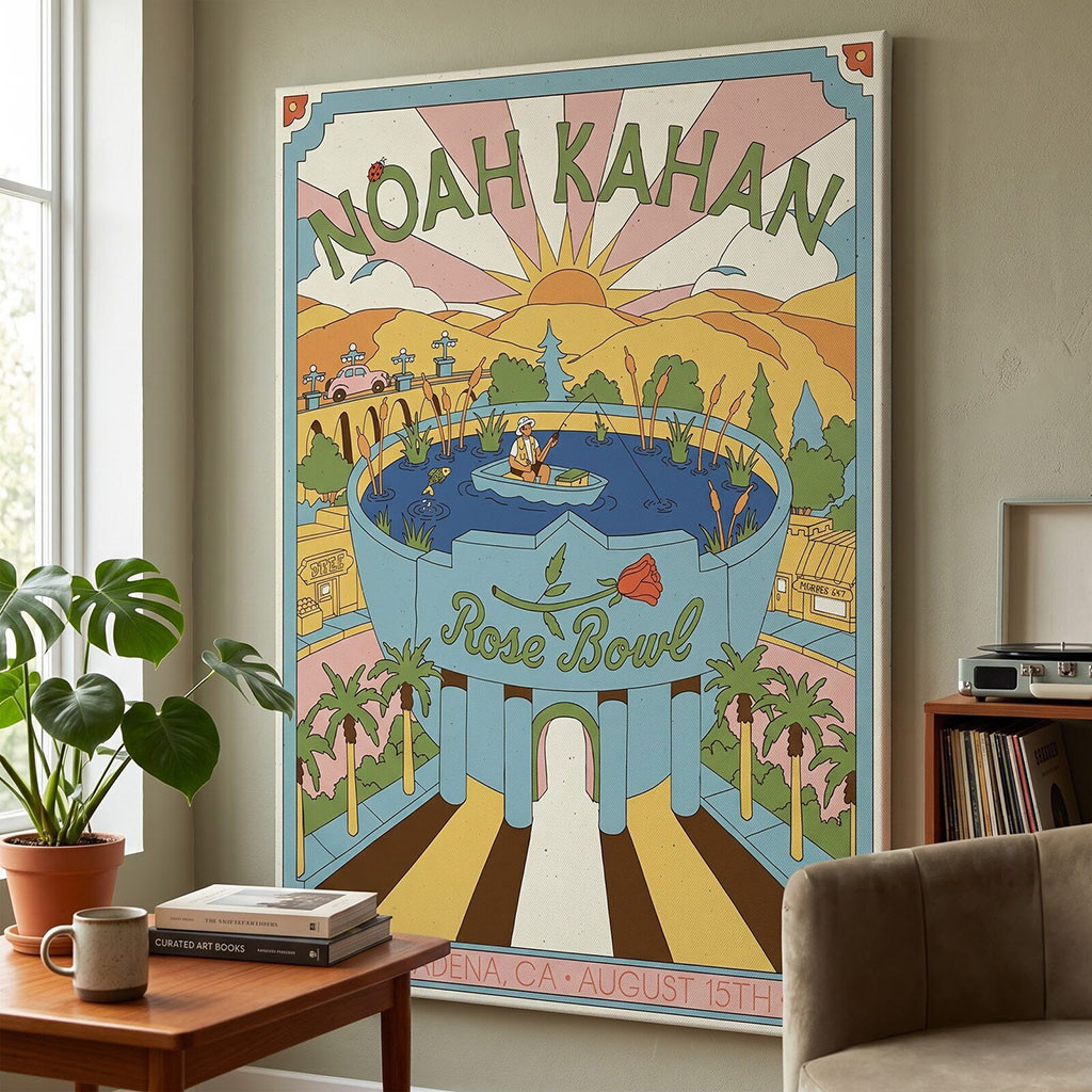 Noah Kahan Rose Bowl Pasadena CA Aug 15 2026 Poster Noah Kahan Merch Music Fans Gifts