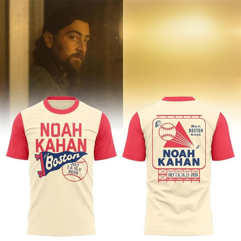 Noah Kahan X Boston Red Sox Merch The Great Divide Tour 2026 T-Shirt Concert Shirt Fan Gear
