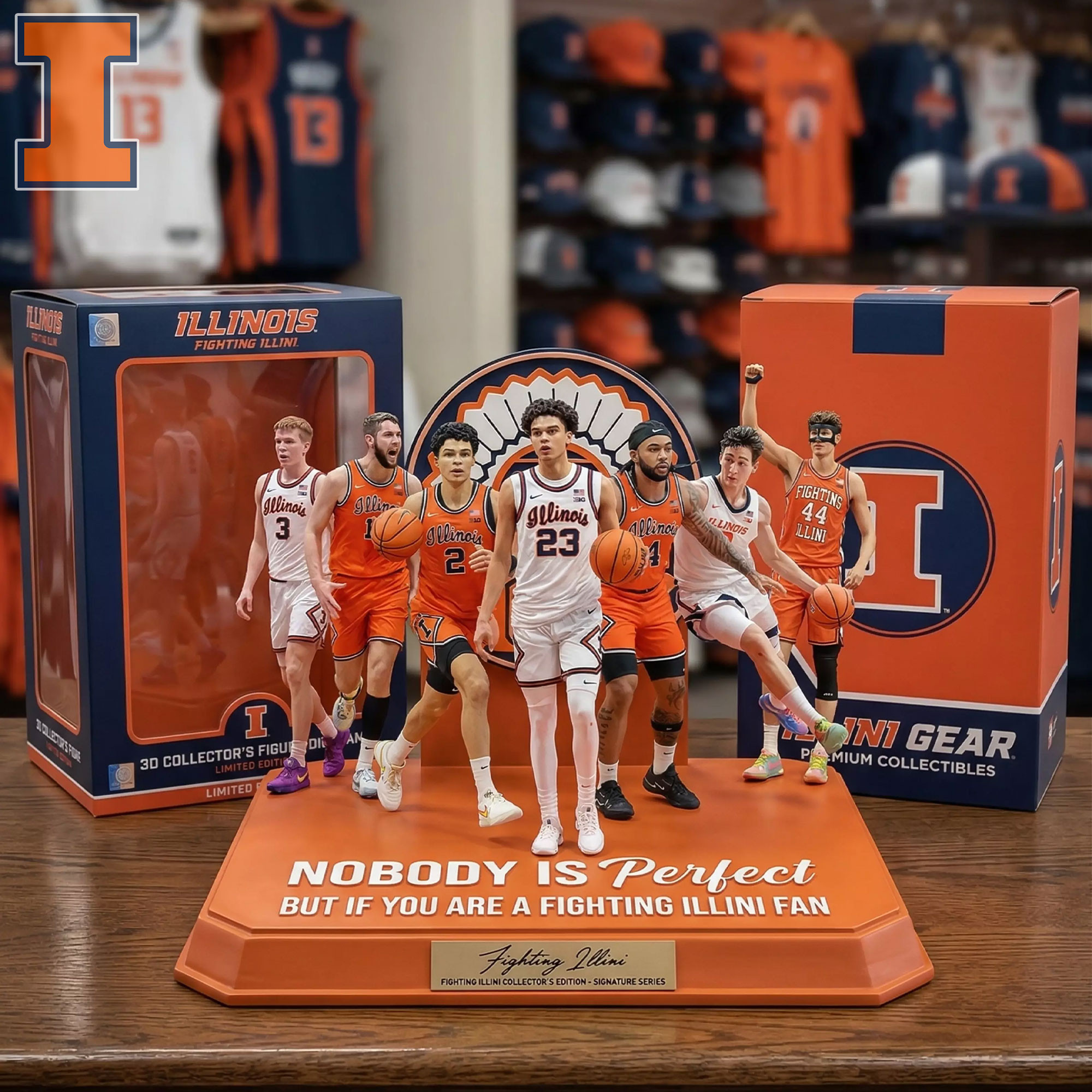 Nobody Is Perfect But If You Are A Fighting Illini Fan Acrylic Plaque Illinois Basketball Merch