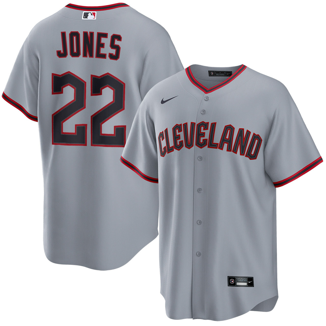 Nolan Jones Cleveland Guardians 2026 Road Jersey - Grey