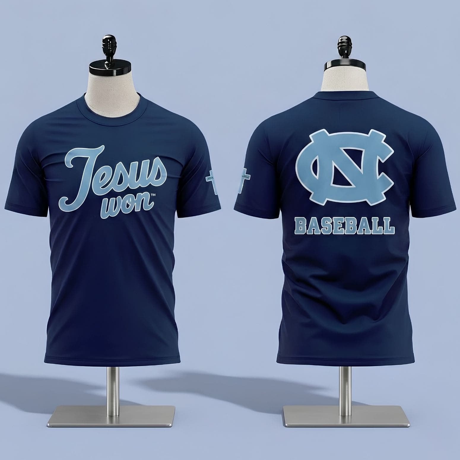 North Carolina Tar Heels Jesus Won T-Shirt Christian Shirt Tar Heels Merch Baseball Fan Gifts