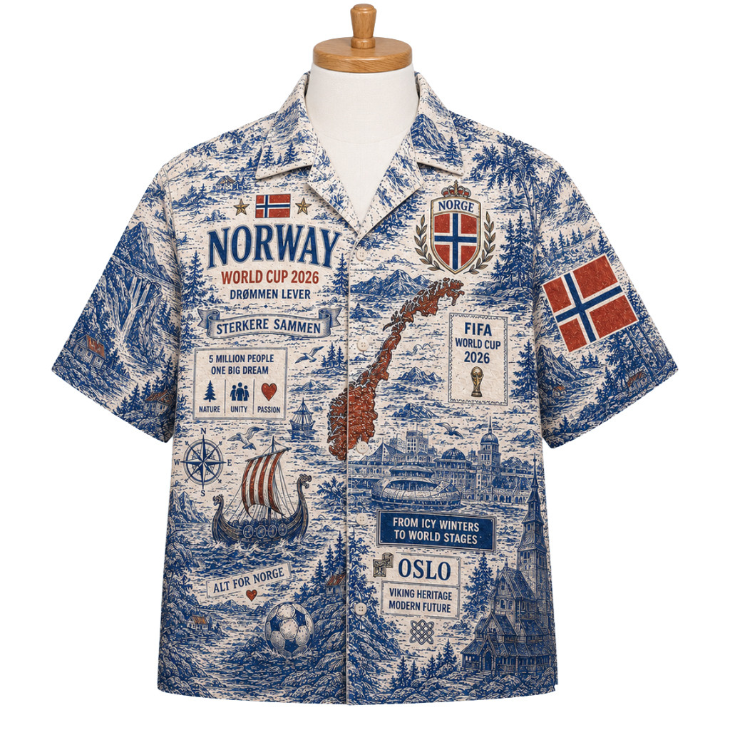 Norway FIFA World Cup 2026 Hawaiian Shirt Norway Football Merch Gifts For Soccer Lovers