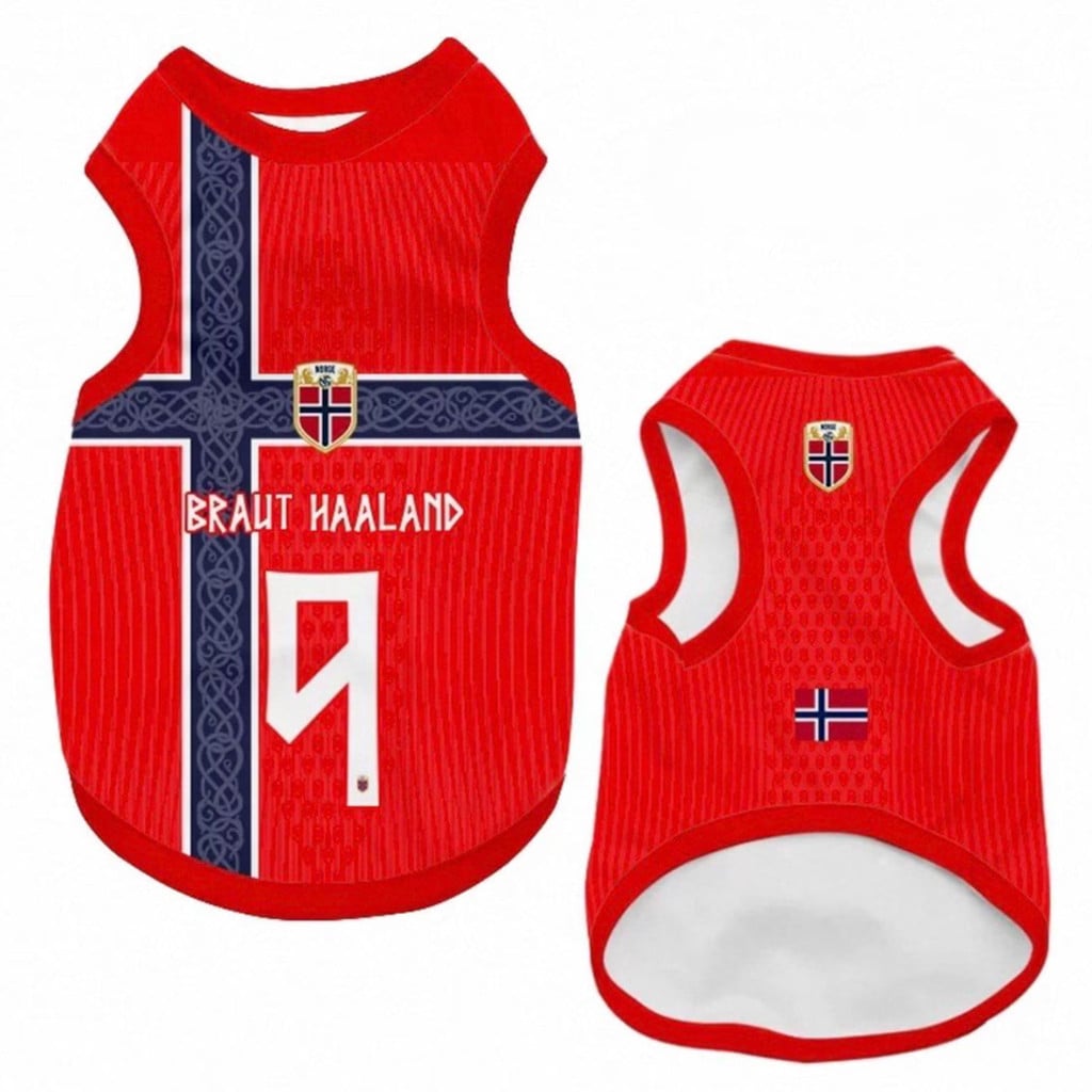Norway World Cup 2026 Merch #9 Erling Haaland Norway Dog Jersey Game Day Puppy Apparel Red