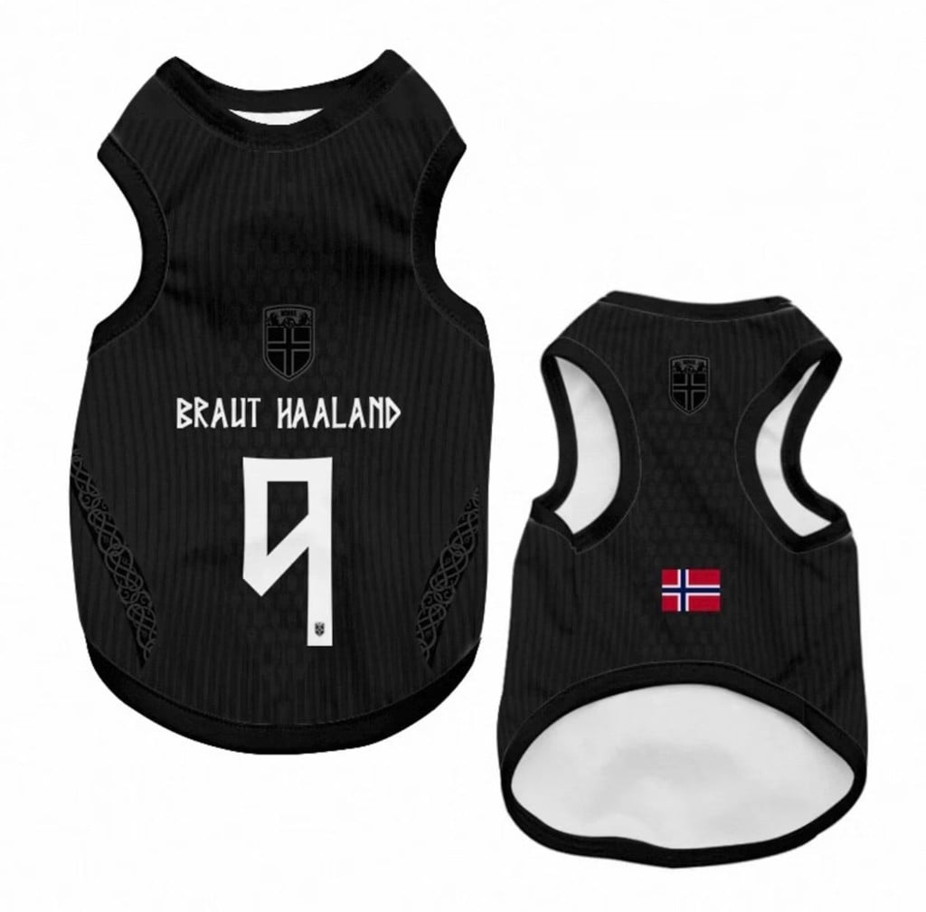 Norway World Cup 2026 Merch #9 Erling Haaland Norway Dog Soccer Jersey Puppy Outfits Black